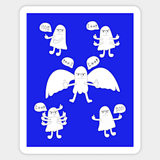 Ghost boo morbid middle finger Sticker